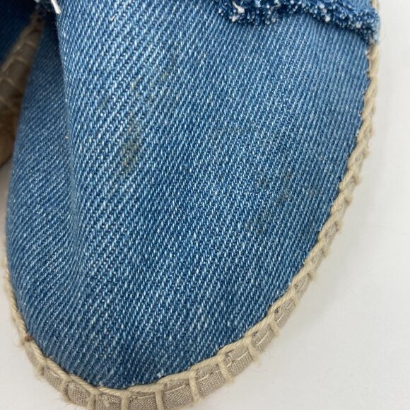 SAKS FIFTH AVENUE Women's Blue Denim Fringe Slip On Espadrille Shoes Size 7 - Picture 11 of 11